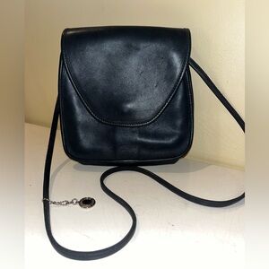 Vintage COACH Lindsay Crossbody Purse Bag, Blue Leather Made in the USA